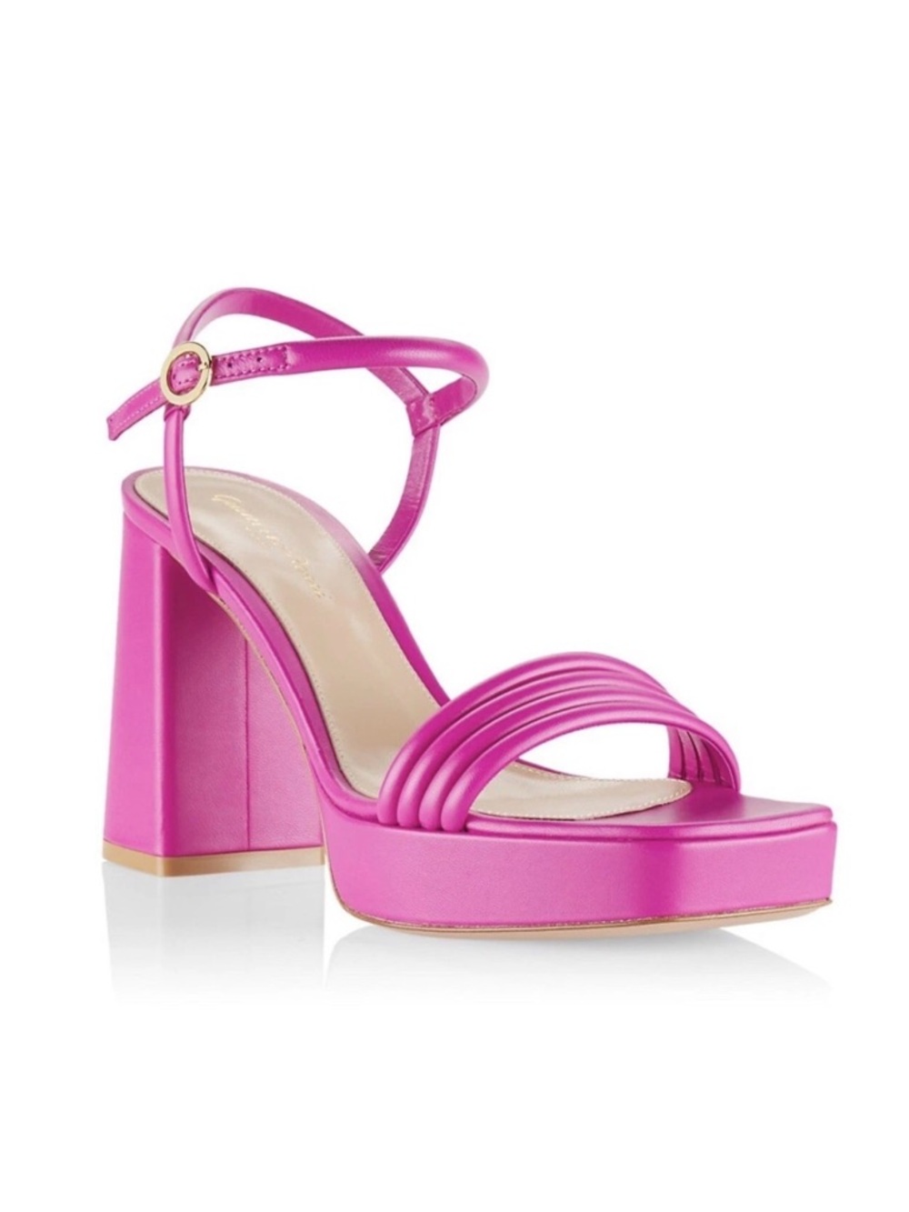 GIANVITO ROSSI Pink Lena Platform High Heel Sandal Size 38.